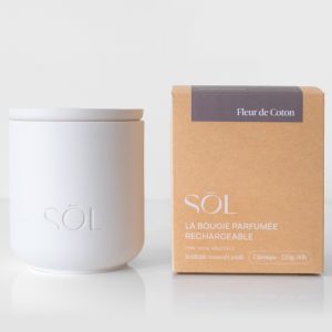Bougie classique rechargeable Fleur de Coton