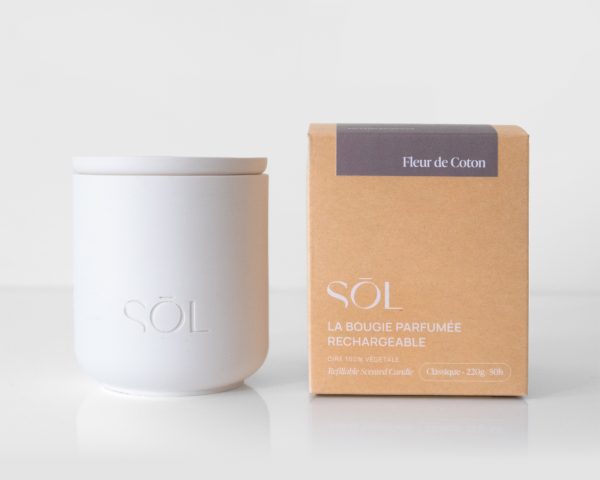 Bougie classique rechargeable Fleur de Coton