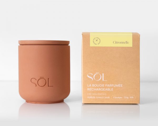 Bougie classique rechargeable Citronnelle (anti-moustique)