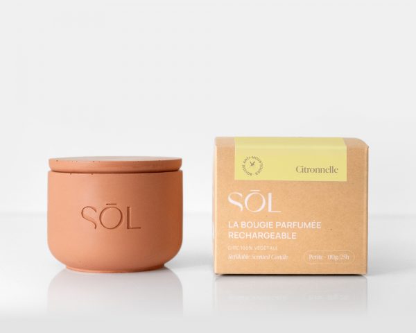 Petite bougie rechargeable Citronnelle (anti-moustique)