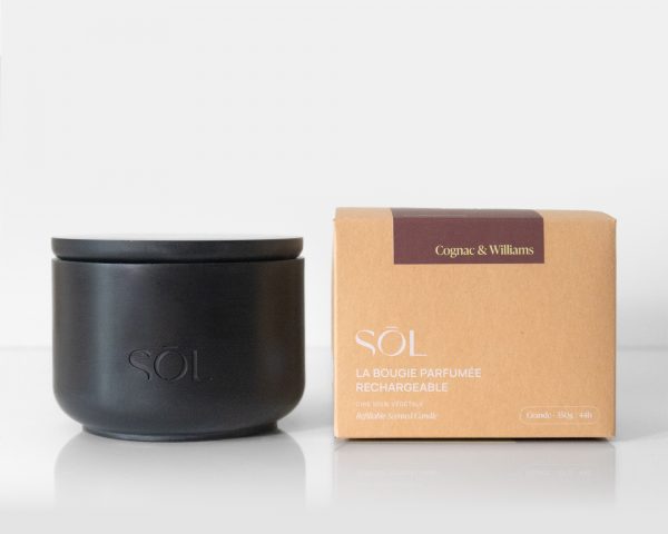 Grande bougie rechargeable Cognac & Williams
