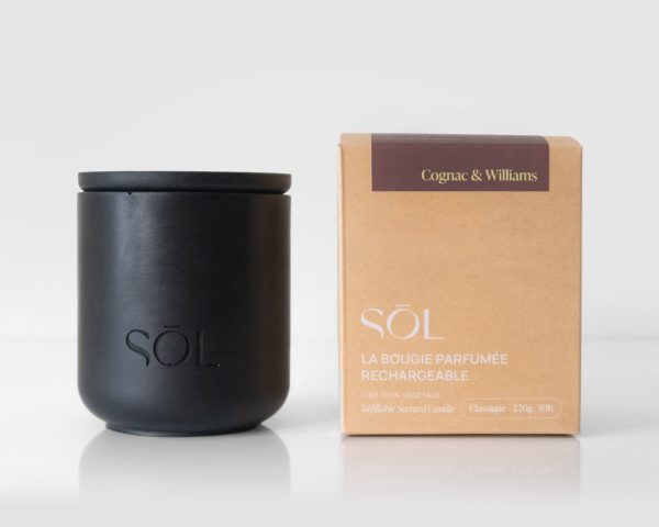 Bougie classique rechargeable Cognac & Williams
