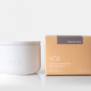 Grande bougie rechargeable Fleur de Coton