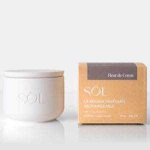 Petite bougie rechargeable Fleur de Coton
