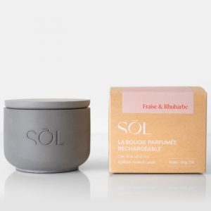 Petite bougie rechargeable Fraise & Rhubarbe