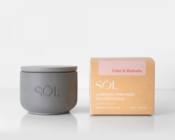 Petite bougie rechargeable Fraise & Rhubarbe
