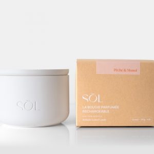 Grande bougie rechargeable Pêche & Monoï