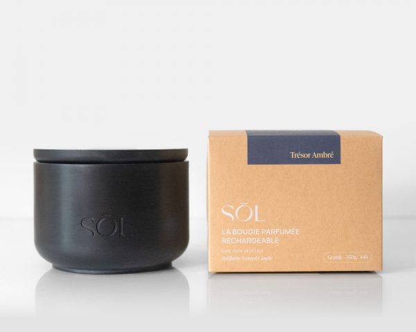 Grande bougie rechargeable Trésor Ambré