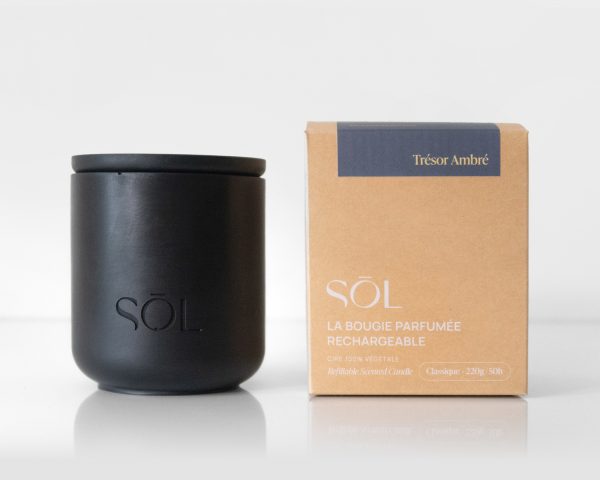 Bougie classique rechargeable Trésor Ambré