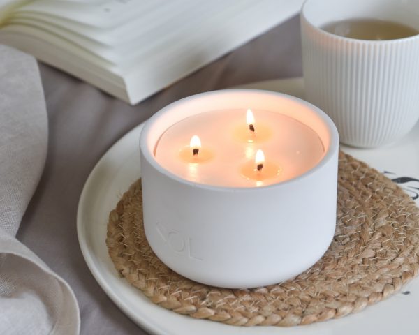 Grande bougie rechargeable Fleur de Coton – Image 3