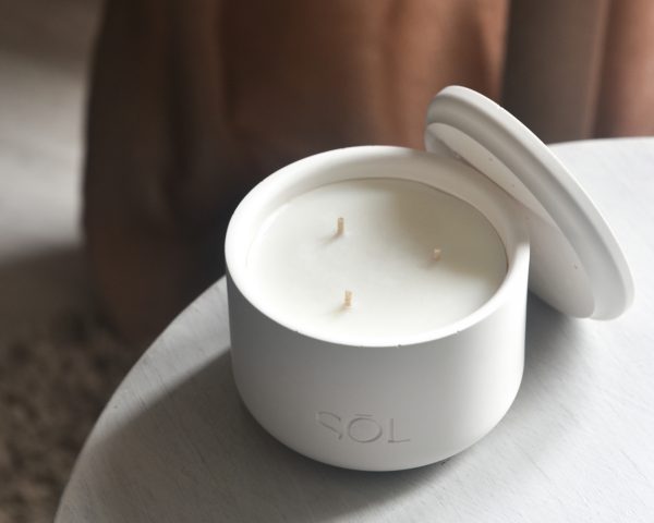 Grande bougie rechargeable Pêche & Monoï – Image 4