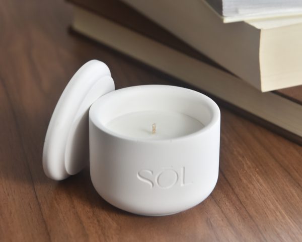 Petite bougie rechargeable Pêche & Monoï – Image 4