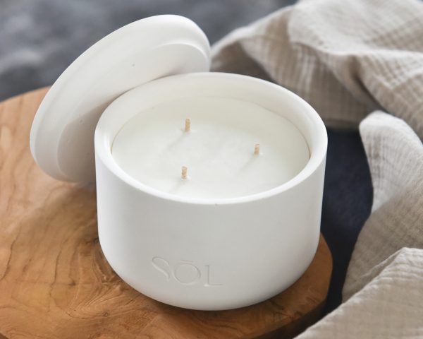 Grande bougie rechargeable Pêche & Monoï – Image 3