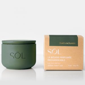 Petite bougie rechargeable Forêt enchantée